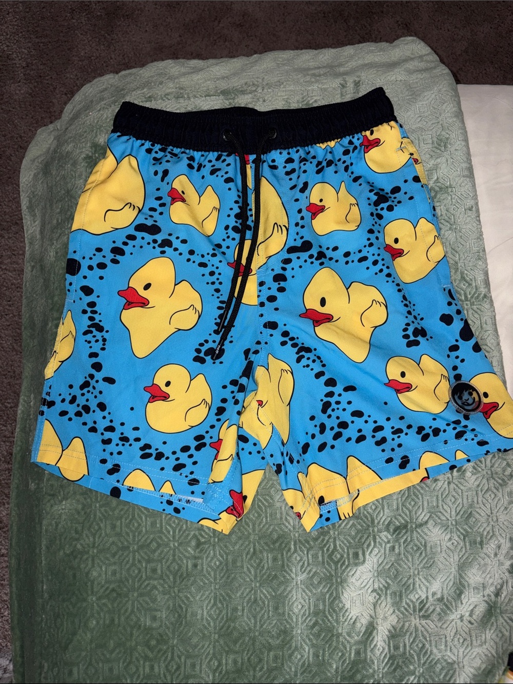 Neff Blue Rubber Duck Print Swim Shorts